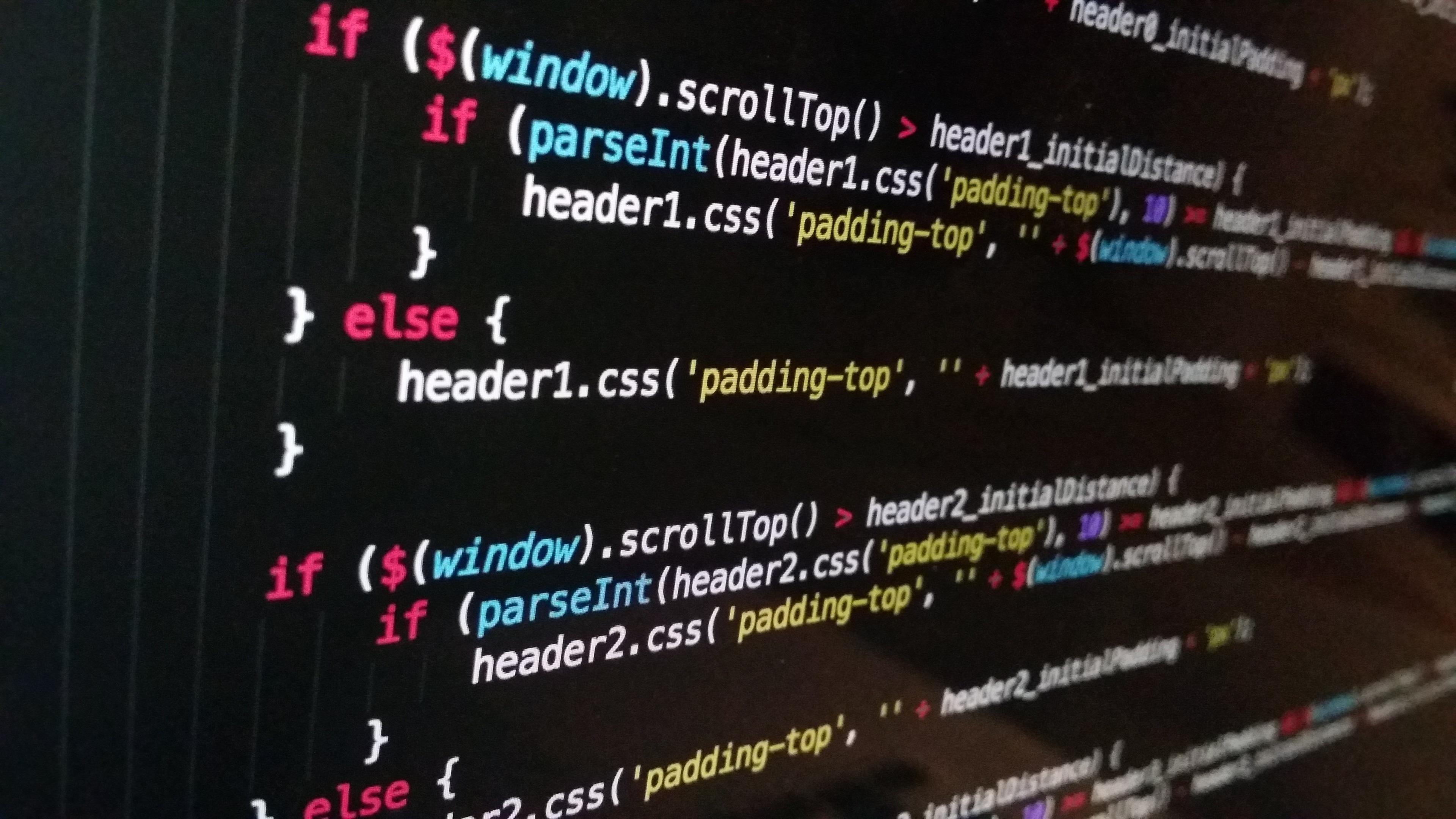 Source code on a developer's screen